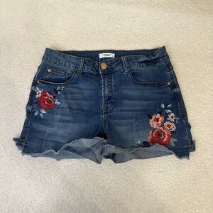 Kensie denim floral shorts